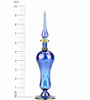 Picture of NileCart Egyptian Perfume Bottle large size 9 in. blue handmade in Egypt For your perfume, essential oils, Egyptian decoration or party table centerpiece