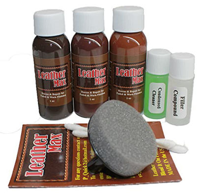 Picture of Leather Max Complete Leather Refinish, Restore, Recolor & Repair Kit/Now with 3 Color Shades to Blend with Leather & Vinyl Refinish (Beige Mix)