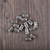 Picture of 24Pcs Norse Vikings Runes Hair Beard Beads for Bracelets Pendant Necklace DIY,Braiding Beads for Hair Braids Antique Silver Beard Ring Viking Beads Kits(Include 2Pcs Pull Hair Pin)