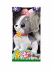 Picture of Wish Me Pets - Light Up LED Plush Stuffed Animals - Fluffy Grey Cavalier Puppy with Pink Bow