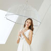 Picture of Kung Fu Smith 52 Inch Bubble Clear Umbrella for Weddings, Bulk Large Adult Windproof Dome Rain Umbrella