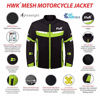 Picture of HWK Mesh Motorcycle Jacket Riding Air Motorbike Jacket Biker CE Armored Breathable (Medium, Green)