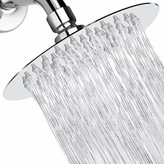 Picture of High Pressure Shower Head, 6 Inch Rain Showerhead, Ultra-Thin Design-Best Pressure Boosting-Awesome Shower Experience, NearMoon High Flow Stainless Steel Rainfall Shower Head (Chrome Finish)