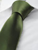 Picture of KissTies Olive Green Solid Satin Tie Necktie Wedding Ties + Gift Box