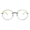 Picture of Retro Old School Rimless Clear Lens Round Metal Rim Eye Glasses Silver