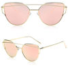 Picture of SOJOS Cat Eye Sunglasses for Women Fashion Designer Style Mirrored Lens SJ1001 Gold Frame/Pink Lens