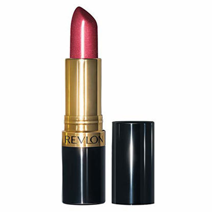 Picture of Revlon Super Lustrous Lipstick, High Impact Lipcolor with Moisturizing Creamy Formula, Infused with Vitamin E and Avocado Oil in Plum / Berry Pearl, Wine with Everything (520)