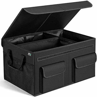 Picture of MIU COLOR Car Trunk Organizer with Lid for SUV, Large Capacity, Sturdy Organizer Trunk, Non Slip Bottom