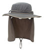 Picture of Home Prefer Unisex Quick Drying UV Protection Outdoor Sun Hat with Flap Neck Cover Foldable Fishing Cap Gray Brim