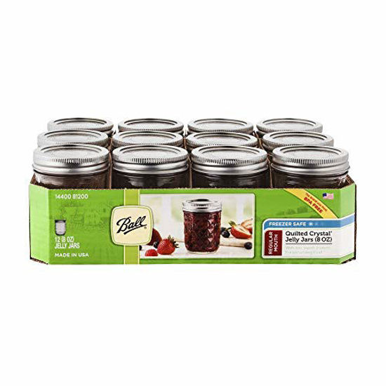 Picture of Ball Jelly Jars 8 Oz Regular Mouth Bands and Dome Lids 12 / Box, Clear