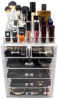 Picture of Sorbus Cosmetic Makeup and Jewelry Storage Case Display - Spacious Design - Great for Bathroom, Dresser, Vanity and Countertop (4 Large, 2 Small Drawers, Clear)