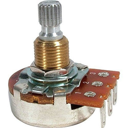 Picture of Set of Four (4X) Bourns 500K Short Split Shaft Audio Taper Low Friction Potentiometers