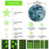 Picture of Glow in The Dark Stars for Ceiling, 1120PCS Airsnigi Glow in The Dark Wall Decals Long-Lasting Glowing Star Wall Stickers Perfect Gifts for Kids Room Decor, Halloween, Christmas-Green