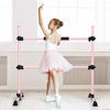 Picture of GOFLAME Ballet Barre Portable Double, Freestanding Ballet Barre Adjustable, Heavy Duty Dancing Stretching Ballet for Home,Dance Barre, Fitness Ballet Bar (Pink)