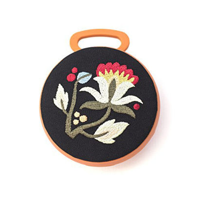 Picture of Tech Candy Better Off Thread Bluetooth Speaker Hungarian Embroidery Amazing Sound Stylish Designer Beautiful Carabiner Clip On Backpack or Bag Pretty Orange Flowers Wireless Girls Women