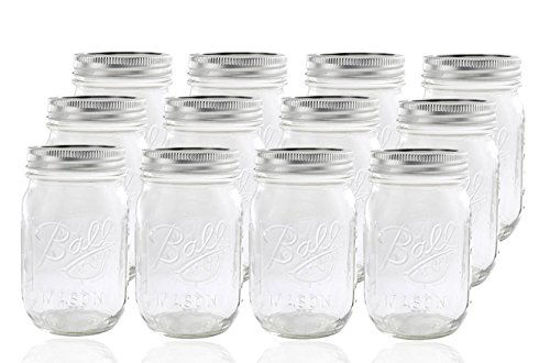 Picture of Ball Glass Mason Jar with Lid and Band, Regular Mouth, 12 Jars