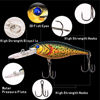 Picture of Salwater Fishing Lures Hard Baits Set, 3D Eyes Minnow Crankbaits Swimbaits Topwater Fishing Lures Kit for Bass Trout Walleye 10pcs