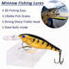 Picture of Salwater Fishing Lures Hard Baits Set, 3D Eyes Minnow Crankbaits Swimbaits Topwater Fishing Lures Kit for Bass Trout Walleye 10pcs