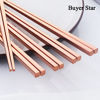 Picture of Buyer Star 5-pair Stainless Steel Chopsticks Metal Reusable Rose Gold Chopsticks Chinese Square Chopsticks