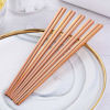 Picture of Buyer Star 5-pair Stainless Steel Chopsticks Metal Reusable Rose Gold Chopsticks Chinese Square Chopsticks