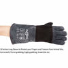 Picture of RAPICCA Animal Handling Gloves Bite Proof Kevlar Reinforced Leather Padding Dog,Cat Scratch,Bird Handling Falcon Gloves Grabbing,Reptile Squirrel Snake Bite 16in Grey-Black