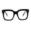 Picture of Super Oversized Clear Lens Glasses Thick Square Frame Fashion Eyeglasses Black