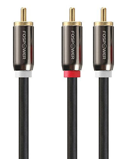 Picture of FosPower RCA Y-Adapter (6 Feet), 1 RCA Male to 2 RCA Male Y Splitter Digital Stereo Audio Cable for Subwoofer, Home Theater, Hi-Fi - Dual Shielded | 24K Gold Plated