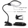 Picture of Magnifying Glass lamp, Dylviw 2X Magnifier Light with Metal clamp, Table Base Holder USB Powered Classic Black Portable Clip Desktop Magnifying lamp, Great for Daily Reading, Hobbies, Workbench