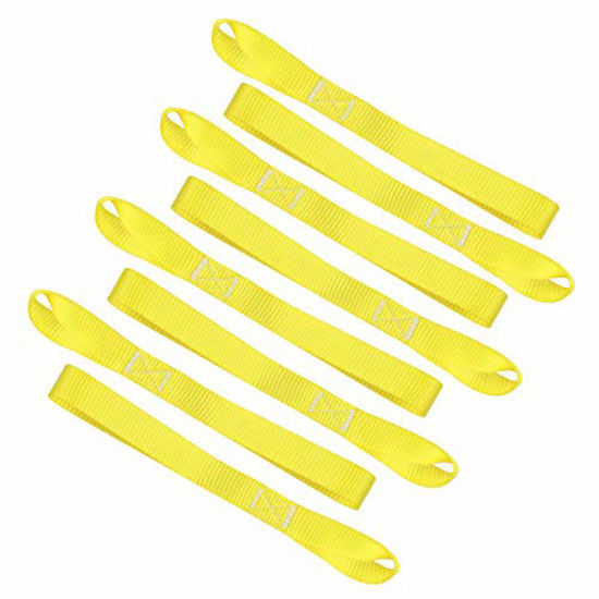 Picture of JCHL Soft Loop Tie Down Straps 1800Lbs Load Capacity, Tie Down Loops for Securing ATV UTV Motorcycles Scooters Dirt Bikes Lawn Garden Equipment yellow (8 Pack)