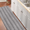 Picture of Gray Kitchen Runner Chenille Shag Area Rug Non Slip Backing for Kitchen Floor Runner Rug with Water Absorbent Bath Room Mat for Kitchen/Tub/Living Room, 59" X 20", Dove Gray, Striped Pattern