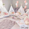 Picture of Kids Teepee Tent- Children Play Tent- Boho Lace Tipi Sheer Canopy for Wedding, Party, Photo Prop