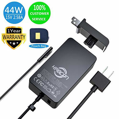 Picture of Surface Pro Surface Laptop Charger,44W 15V 2.58A Power Supply Compatible Microsoft Surface Pro 6 Pro 7 Pro 4 Pro 3 Pro X,Surface Laptop 1/2/3,Surface Go 1/2,Surface Book 1/2/3 with a Storage Pouch