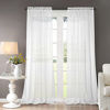 Picture of Dreaming Casa Solid Sheer Curtains Draperies White Rod Pocket 2 Panels 52" W x 96" L