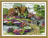 Picture of Yontree DIY Handmade Countryside Flower Stamped Cross Stitch Kit Embroidery Kit Home Decor