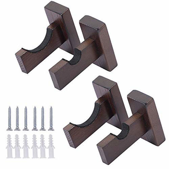 Picture of ZOENHOU 4 PCS Baseball Bat Display Case Holder, Wall Mount Horizontal Rack Brackets Hanger, Baseball Bat Display Holder Stand for Horizontal Display