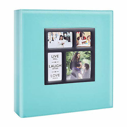 Picture of Artmag Photo Album 4x6 800 Photos, Large Capacity Wedding Family Leather Cover Picture Albums Holds Horizontal and Vertical 4x6 Photos with Black Pages Teal
