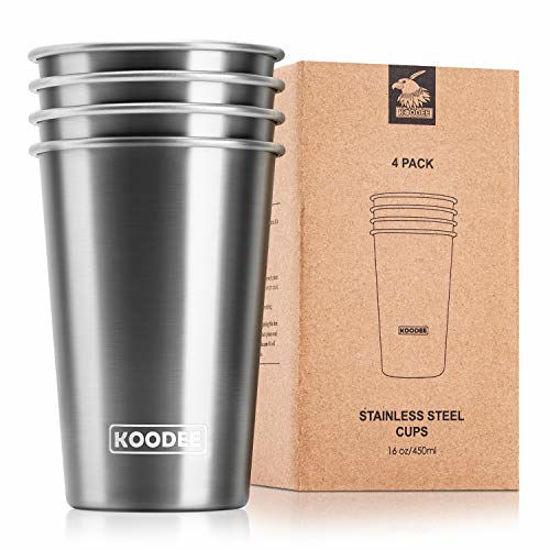 16 Pack Stainless Steel Cups for Kids and Adult Pint Cup Tumbler