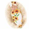 Picture of Galabloomer Newborn Sunflower Receiving Blanket Headband Set Baby Flower Rose Swaddle with Big Bow