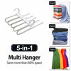 Picture of Hong Feng Pants Hangers 5 Layers Multi Functional Pants Rack Non-Slip Space Saving Clothes Closet Storage Organizer for Pants Jeans Trousers Skirts Scarf (White, 2 Pcs)