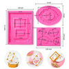 Picture of Photo Frame Fondant Mold - 3 Pack Picture Frames Silicone Mold for Cake Decorating, Sugar, Gum Paste, Chocolate, Cookies, Resin, Polymer Clay - Pink