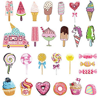 Picture of Ooopsi Ice Cream Temporary Tattoos for Kids 180PCS - Ice Cream, Lollies, Cookie, Cake Tattoo Stickers - Sweet Summer Tattoos Sticker for Girl Birthday Party Decorations Supplies Favors(17 Sheets)