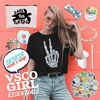 Picture of VSCO Girl Stuff - Flask Stickers, Reusable Straw & Teen Accessories Kit in a Cosmetic Bag