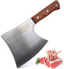 Picture of Kitory Bone Cleaver Heavy Duty Meat Cleaver Axes Bone Cutting Chopping Knife Thick Forged Butcher Knife for Meat&Bone, Full Tang, Wooden Handle, Forged Chinese Chopper for Kitchen&Restaurant 2LB-K4