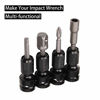 Picture of Wolfride 2Pcs Square Drive Hex Female Socket Adapter Impact Wrench Hex Adapter Screwdriver Socket Adapter