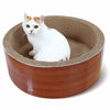 Picture of ScratchMe Cat Scratcher Post & Board, Round Cat Scratching Lounge Bed, Durable Pad prevents Furniture Damage, 17.32'' x 17.32''x 6.11''