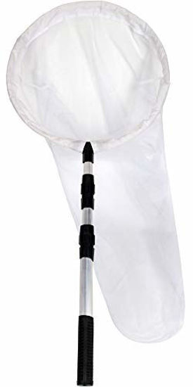 GetUSCart- RESTCLOUD Large Insect and Butterfly Net Bug Catching Net Bird  Net with 14 Ring, 32 Net Depth, Handle Extends to 36 Inches (14 Ring,  36 Handle)