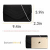 Picture of Milisente Evening Bag for Women, Suede Envelope Evening Purses Crossbody Shoulder Clutch Bag (Black)