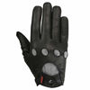 Picture of Mens Driving Gloves Basic Soft Goat Leather Fingerless Breathable Biker Motorcycle Riding Cycling Shooting Button Gloves Full Finger, Black (X-Large)