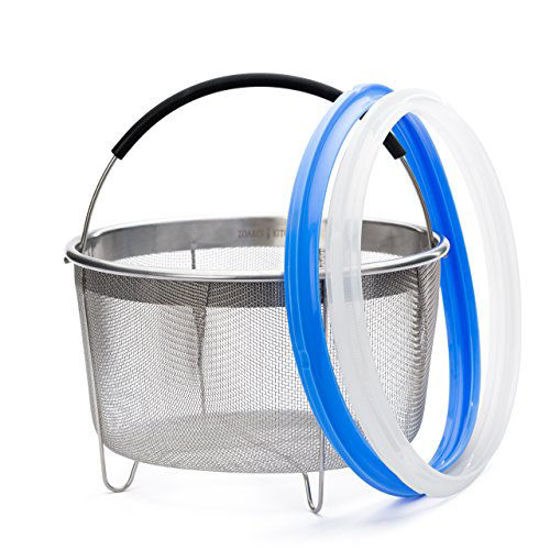 Stainless Steel Steamer Basket For Instant Pot, With Silicone Wrapped  Handle, Custom Fit For 5/6 Qt