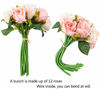 Picture of CEWOR 24 Heads Artificial Rose Flowers Bouquet Silk Flowers Rose for Home Bridal Wedding Party Festival Decor (2 Packs Champagne and Pink)